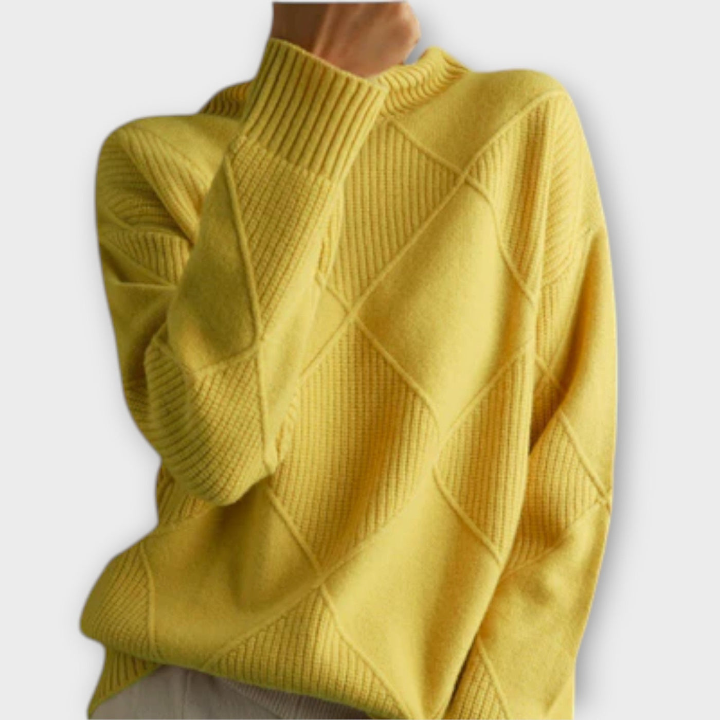 Elena | Warmer Pullover mit Rautenstruktur