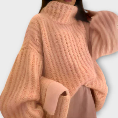 Camille | Kuscheliger Oversized-Strickpullover mit Rollkragen