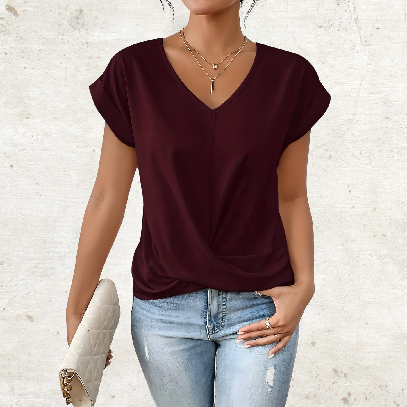Katharina | Elegantes Shirt mit V-Ausschnitt