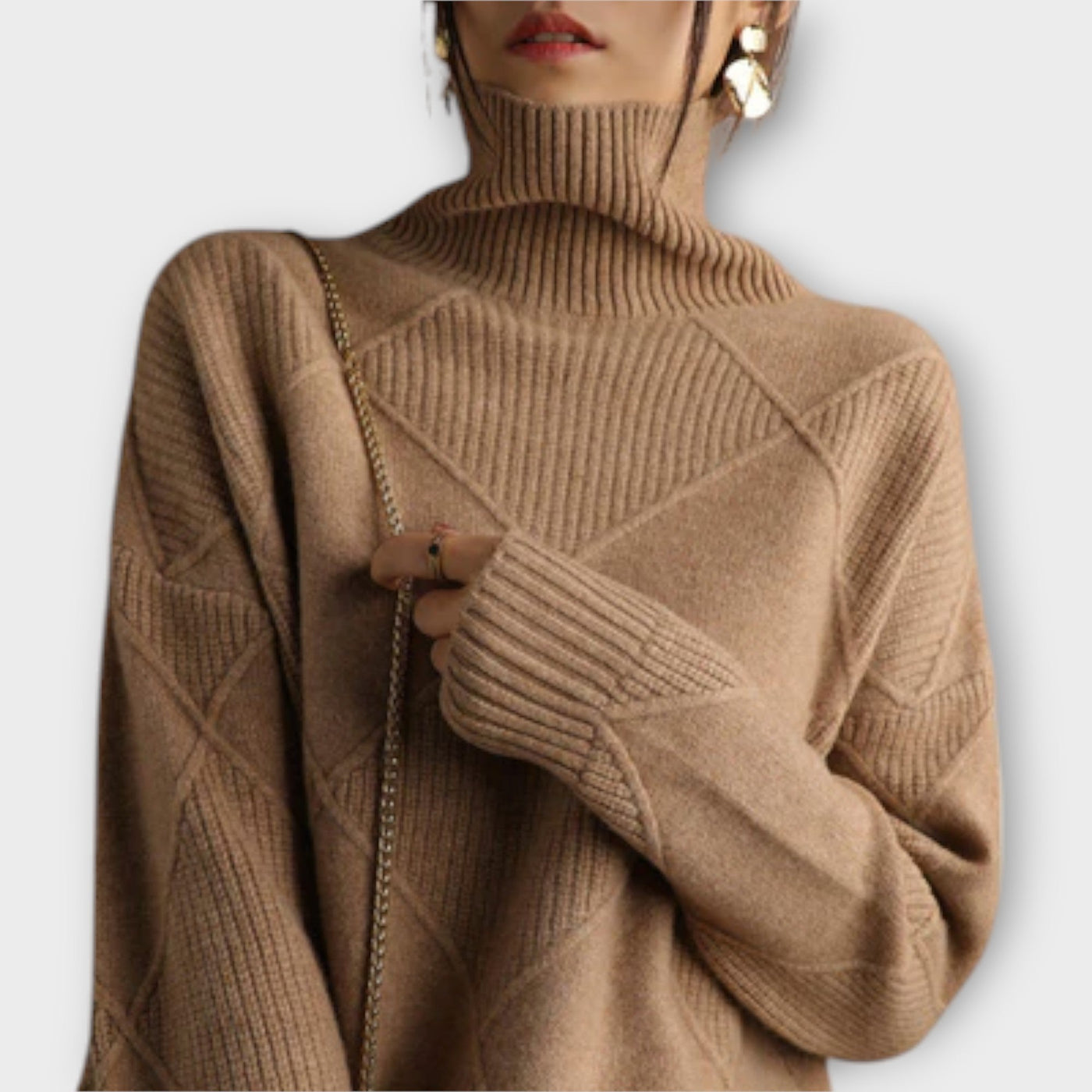 Elena | Warmer Pullover mit Rautenstruktur