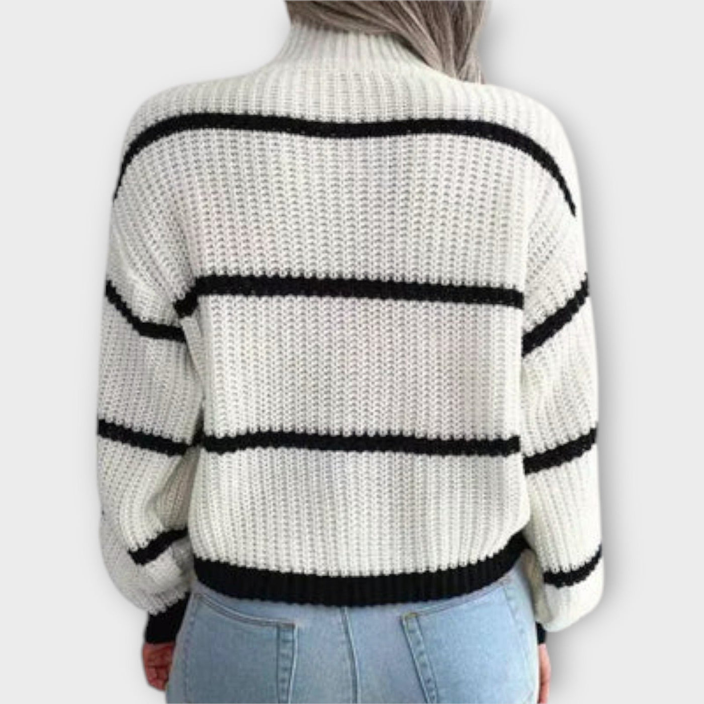 Greta | Gestreifter Rollkragenpullover