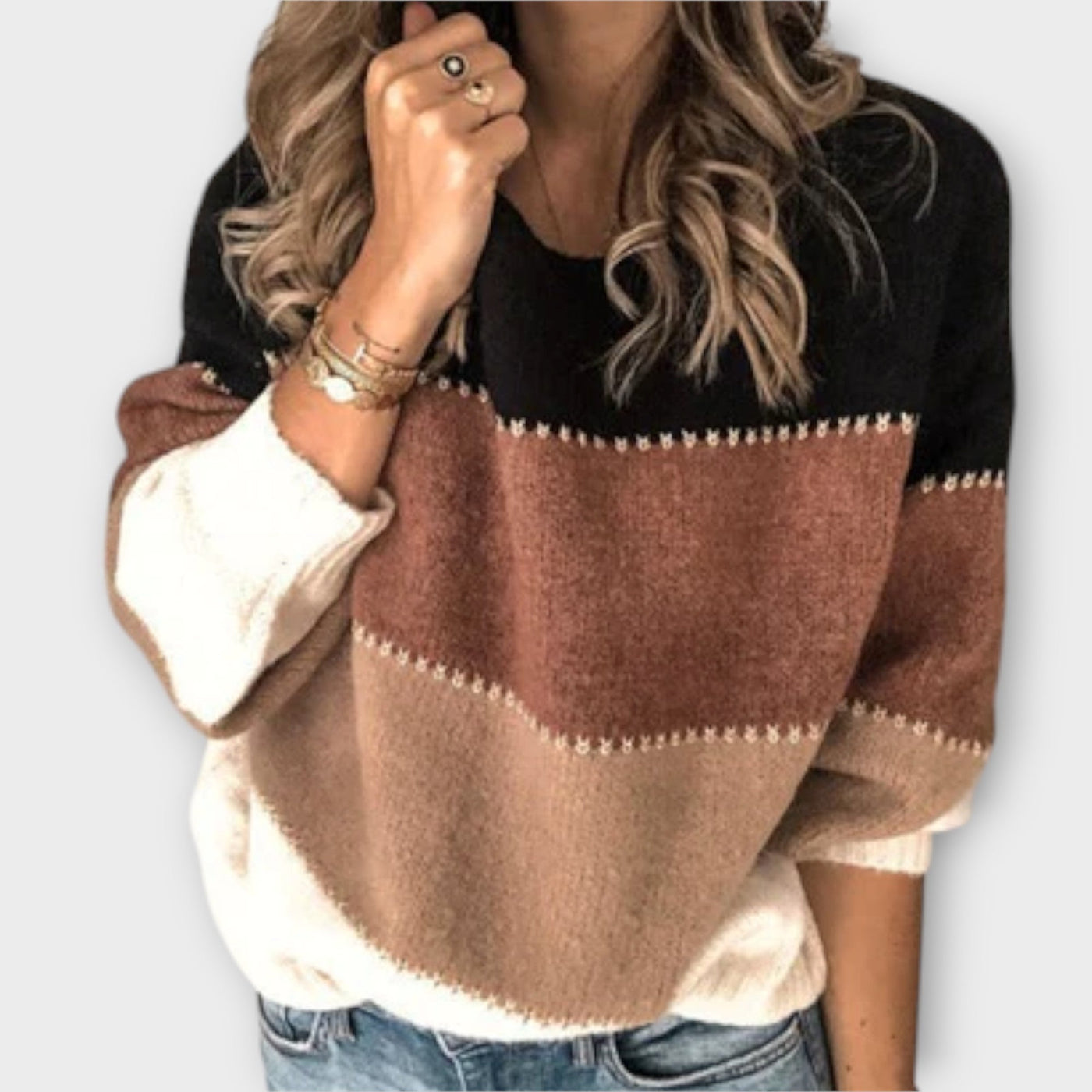 Nora | Kuscheliger Pullover mit Farbblock-Design